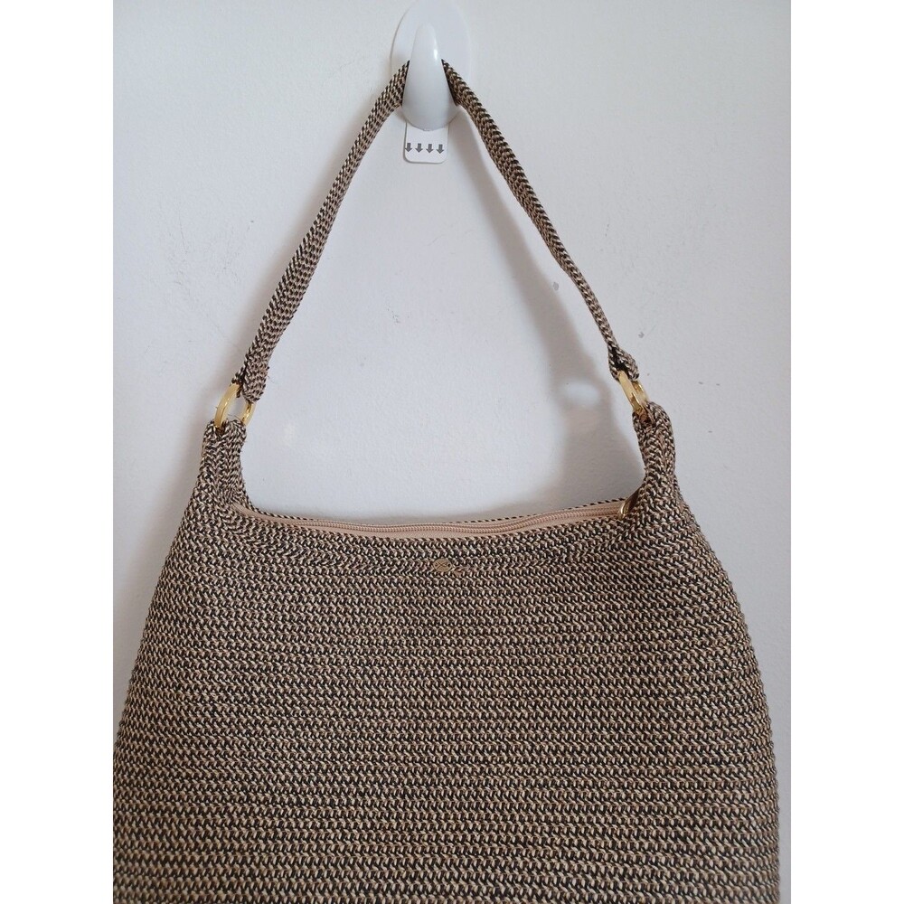 BETMAR New York Purse Tan & Black Woven Knit Vintage Tweed Handbag Shoulder Bag - Picture 4 of 13